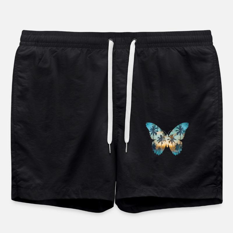 Papillon Palmier Aile - Short de bain - noir