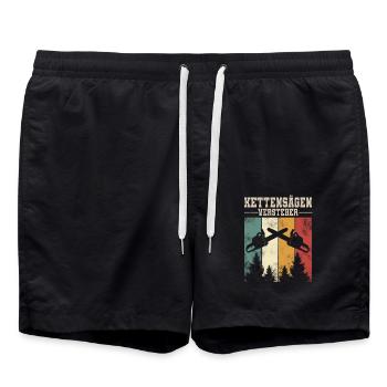 Holzfäller - Badeshorts - Schwarz - Vorne - AI Model Male 185 light (185cm)