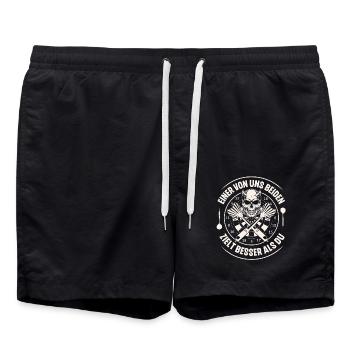 Darts Dartspieler Dart - Badeshorts - Schwarz - Vorne - AI Model Male 185 light (185cm)