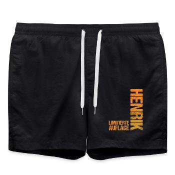 Henrik - Badeshorts - Schwarz - Vorne - AI Model Male 185 light (185cm)