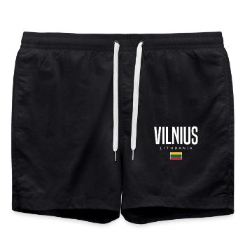 Vilnius, Lituanie - Short de bain - noir - Devant - AI Model Male 185 light (185cm)