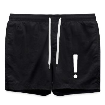 point d’exclamation symbole signe de ponctuation - Short de bain - noir - Devant - AI Model Male 185 light (185cm)
