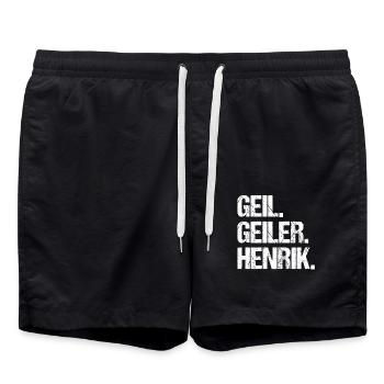 Henrik - Badeshorts - Schwarz - Vorne - AI Model Male 185 light (185cm)