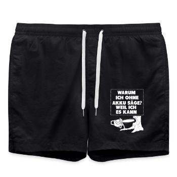 Waldarbeiter Holzfäller Geschenk Bäume fällen - Badeshorts - Schwarz - Vorne - AI Model Male 185 light (185cm)