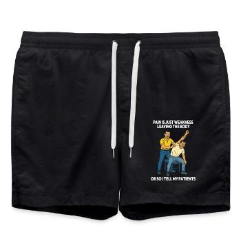 Physiothérapie drôle de douleur n’est qu’une faiblesse - Short de bain - noir - Devant - AI Model Male 185 light (185cm)
