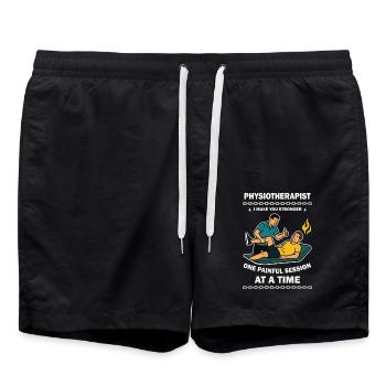 Physiotherapie mit Humor Patienten stärker machen - Badeshorts - Schwarz - Vorne - AI Model Male 185 light (185cm)