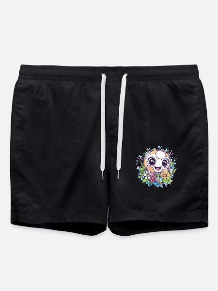 Fußball mit Blumen - Badeshorts - Schwarz