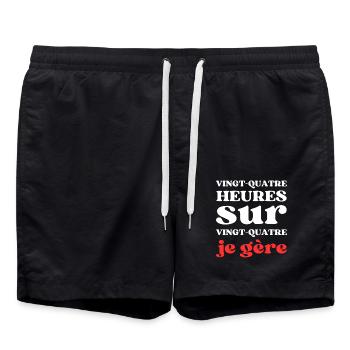 VINGT QUATRE 3 - Short de bain - noir - Devant - AI Model Male 185 light (185cm)