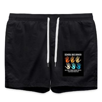 Schulbus Busfahrer Schulbusfahrer - Badeshorts - Schwarz - Vorne - AI Model Male 185 light (185cm)