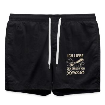 Ich liebe den Geruch von Kerosin - Badeshorts - Schwarz - Vorne - AI Model Male 185 light (185cm)