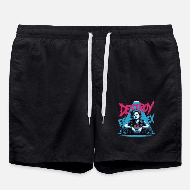 DESTROY SYSTEM - Swim Trunks - black