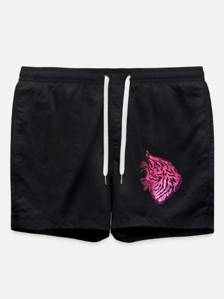 Cute Maine coon cat - Swim Trunks - black