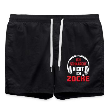 Zocken Gamer Gaming Zocker Controller Videospiele - Badeshorts - Schwarz - Vorne - AI Model Male 185 light (185cm)