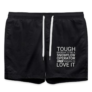 Snowplow Operator Crazy Schneepflugfahrer - Badeshorts - Schwarz - Vorne - AI Model Male 185 light (185cm)