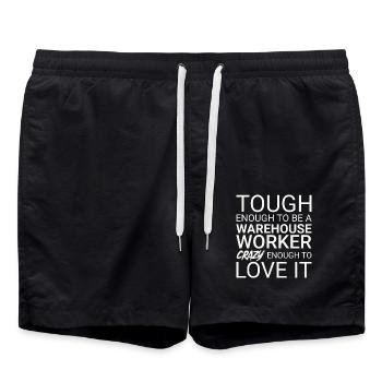 Warehouse Worker Crazy - Badeshorts - Schwarz - Vorne - AI Model Male 185 light (185cm)