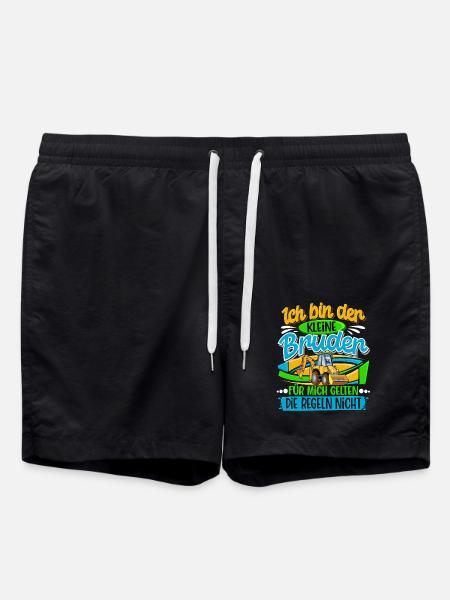 Kleiner Bruder Bagger - Badeshorts - Schwarz