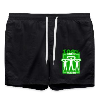 Grün Weiss Fussball - Badeshorts - Schwarz - Vorne - AI Model Male 185 light (185cm)