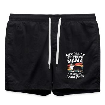 Australian Shepherd Mama, Legendary Snack Dealer - Swim Trunks - black - Front - AI Model Male 185 light (185cm)