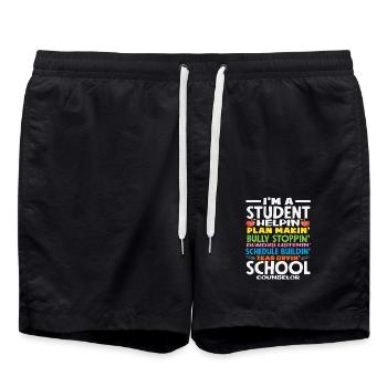 Schulberater Schüler Unterstützen, Pläne Machen - Badeshorts - Schwarz - Vorne - AI Model Male 185 light (185cm)