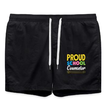 Proud School Counselor for Passion - Swim Trunks - black - Front - AI Model Male 185 light (185cm)