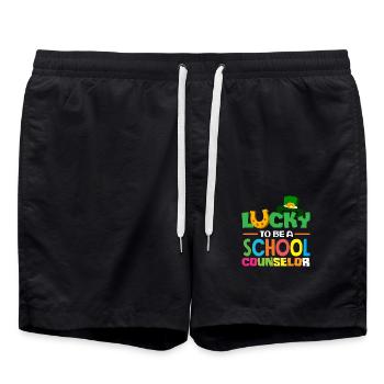 Glücklich Als Schulberater Sein - Badeshorts - Schwarz - Vorne - AI Model Male 185 light (185cm)