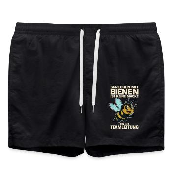 Bienen Imker Sprechen Mit Bienen Ist Keine Macke - Badeshorts - Schwarz - Vorne - AI Model Male 185 light (185cm)