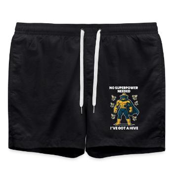 Bee Beekeeper Superpower Hive Honey - Swim Trunks - black - Front - AI Model Male 185 light (185cm)