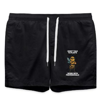 Bee Beekeeper I Don't Talk To Plants - Swim Trunks - black - Front - AI Model Male 185 light (185cm)