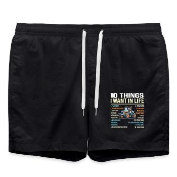 Tracteur - Short de bain - noir - Devant - AI Model Male 185 light (185cm)