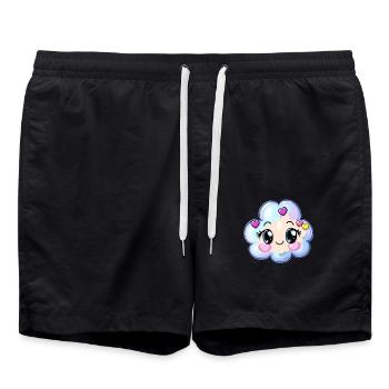 Pastellwolke mit Herzchen - Badeshorts - Schwarz - Vorne - AI Model Male 185 light (185cm)