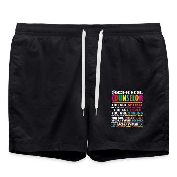 School Counselor You are especially loved - Swim Trunks - black - Front - AI Model Male 185 light (185cm)
