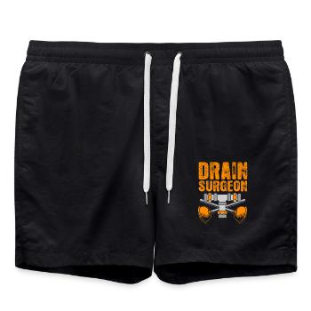 Plombier - Short de bain - noir - Devant - AI Model Male 185 light (185cm)