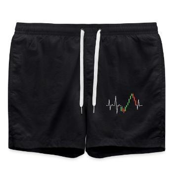 Aktien Rente Dividende Börse - Badeshorts - Schwarz - Vorne - AI Model Male 185 light (185cm)