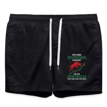 Shares Pension Dividend Stock Exchange - Swim Trunks - black - Front - AI Model Male 185 light (185cm)