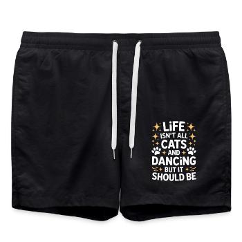 Dancing Saying Cats Dance Funny Dancing Gift - Swim Trunks - black - Front - AI Model Male 185 light (185cm)