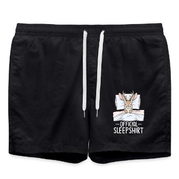 Official Sleepshirt - Badeshorts - Schwarz - Vorne - AI Model Male 185 light (185cm)