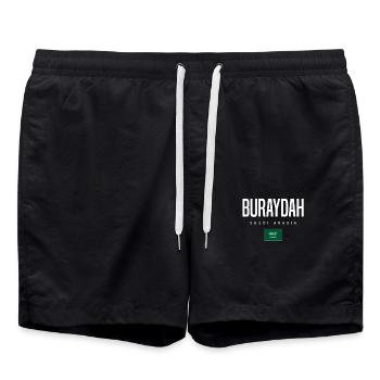 Buraydah, Saudi Arabia - Swim Trunks - black - Front - AI Model Male 185 light (185cm)