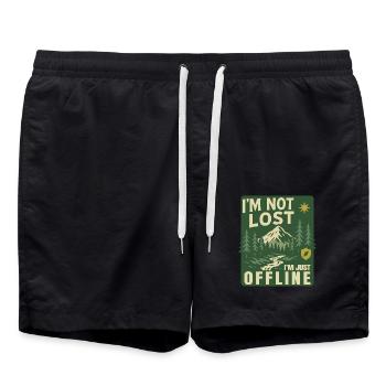 Ich Bin Nicht Verloren, Ich Bin Nur Offline - Badeshorts - Schwarz - Vorne - AI Model Male 185 light (185cm)