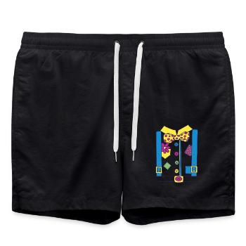 Déguisement de Clown Coloré T-shirt Humoristique - Short de bain - noir - Devant - AI Model Male 185 light (185cm)