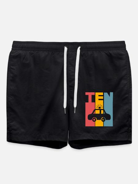 10th Birthday Police - Swim Trunks - black