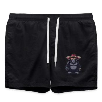 Gorilla Comic Funny Sombrero - Swim Trunks - black - Front - AI Model Male 185 light (185cm)