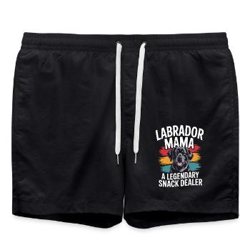 Labrador Mama Mama, marchande de collations légendaire - Short de bain - noir - Devant - AI Model Male 185 light (185cm)