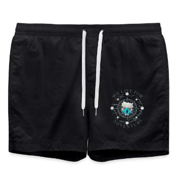 Kompass Abenteuer Silhouette Design Compass - Badeshorts - Schwarz - Vorne - AI Model Male 185 light (185cm)