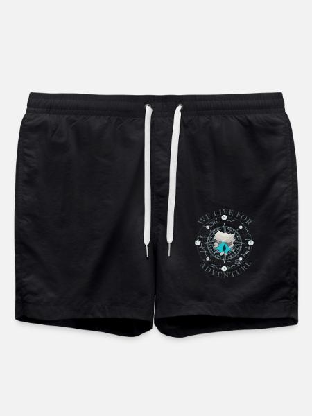 Compass Adventure Silhouette Design Compass - Swim Trunks - black