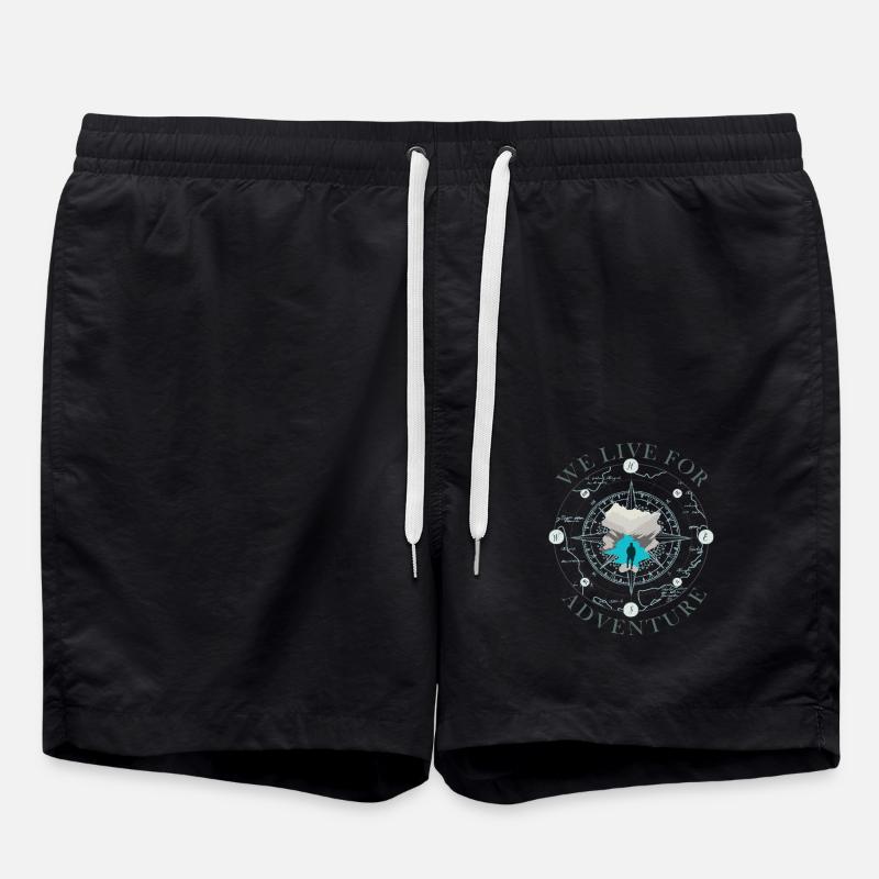 Kompass Abenteuer Silhouette Design Compass - Badeshorts - Schwarz