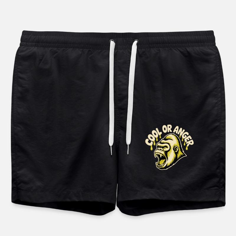 GORILLA'S HEAD - Swim Trunks - black