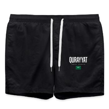 Qurayyat, Saudi Arabia - Swim Trunks - black - Front - AI Model Male 185 light (185cm)