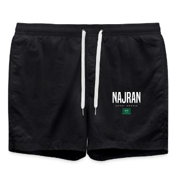 Najran, Saudi Arabia - Swim Trunks - black - Front - AI Model Male 185 light (185cm)