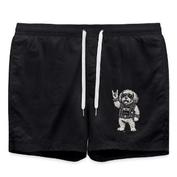 Métal Hachonais Hachonais Rock Musique Heavy Metal Drôle - Short de bain - noir - Devant - AI Model Male 185 light (185cm)