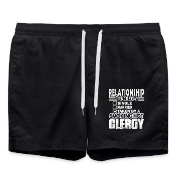 Clergy Taken By A Hot Clergy - Swim Trunks - black - Front - AI Model Male 185 light (185cm)